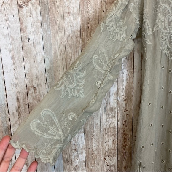 Johnny Was Eyelet Embroidered Tie‎ Front Tunic - Picture 7 of 10